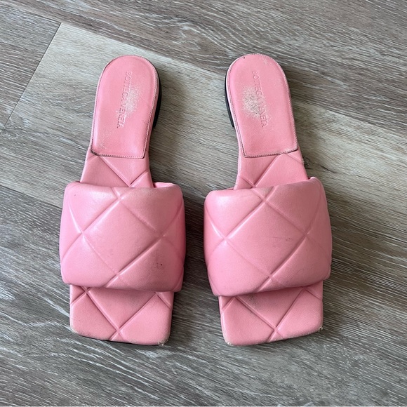 Bottega veneta lido flat sandals pink quilted slides - Picture 2 of 8